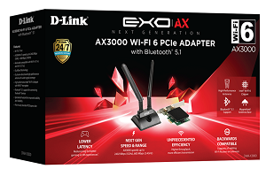 D-Link DWA-X3000 AX3000 Wi-Fi 6 PCIe Adapter